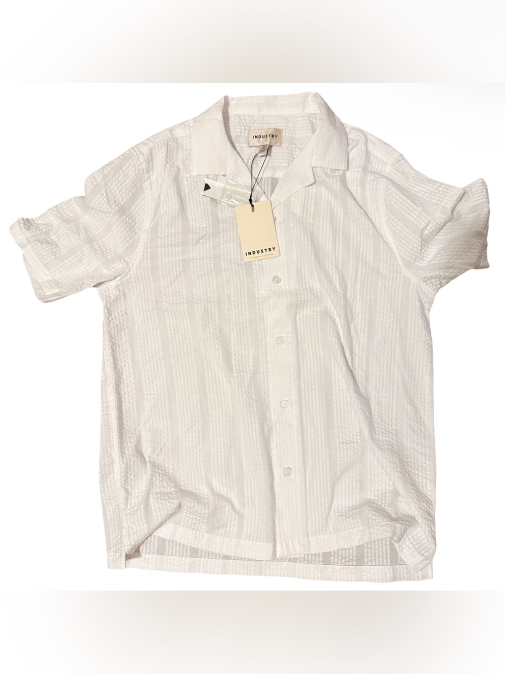 NWT Industry Republic Clothing White Textured Button Up Shirt Men’s Small
